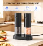 KYMQ-95C Rechargeable Electric Salt and Pepper Grinder Set with Charging Base | OEM Factory - 图片 4
