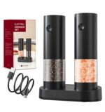 KYMQ-95C Rechargeable Electric Salt and Pepper Grinder Set with Charging Base | OEM Factory