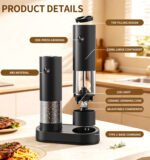 KYMQ-95C Rechargeable Electric Salt and Pepper Grinder Set with Charging Base | OEM Factory - 图片 8