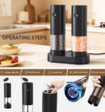 KYMQ-95C Rechargeable Electric Salt and Pepper Grinder Set with Charging Base | OEM Factory - 图片 7