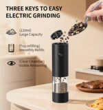 KYMQ-95C Rechargeable Electric Salt and Pepper Grinder Set with Charging Base | OEM Factory - 图片 5