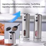 KYMQ-75A-BS | Rechargeable Stainless Steel Salt and Pepper Grinder Set with Charging Base - 图片 2