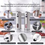 KYMQ-75A-BS | Rechargeable Stainless Steel Salt and Pepper Grinder Set with Charging Base - 图片 3