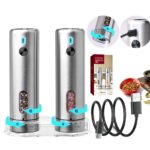 KYMQ-75A-BS | Rechargeable Stainless Steel Salt and Pepper Grinder Set with Charging Base - 图片 5