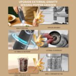 KYMQ-48C | Rechargeable Gravity Salt and Pepper Grinder Set with Charging Base - 图片 12