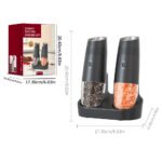 KYMQ-48C | Rechargeable Gravity Salt and Pepper Grinder Set with Charging Base - 图片 5