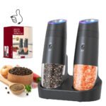 KYMQ-48C | Rechargeable Gravity Salt and Pepper Grinder Set with Charging Base